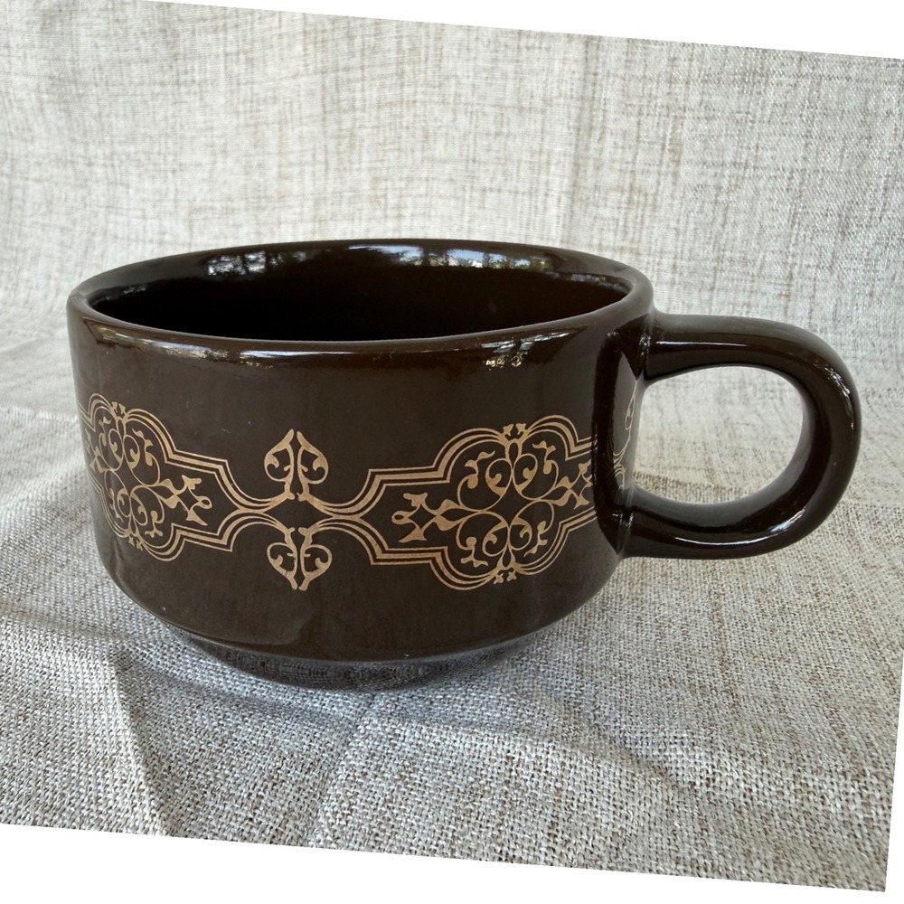 Brown & Gold CALIFORNIA PANTRY ‎ Mug Art Deco Print Mug Vintage